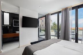 white residence with pool room