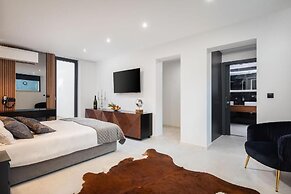 white residence with pool room