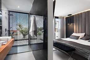 white residence with pool room