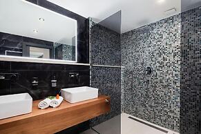 white residence with pool room