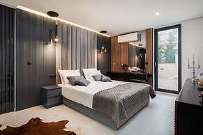 white residence with pool room