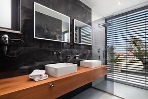 white residence with pool room