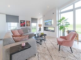 Chalet With Decorative Fireplace on a Holiday Park