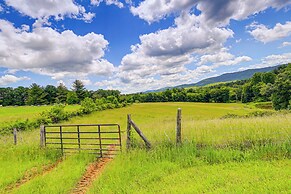 Deck & Scenic View: Historic Cabin in Piney Creek!