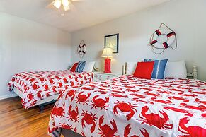 Oak Island Condo w/ Ocean View: Steps to Beach!