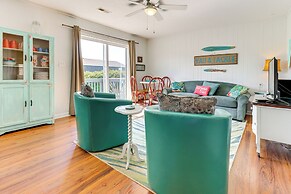Oak Island Condo w/ Ocean View: Steps to Beach!