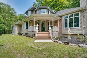 Porch & Fire Pit: Shawnee on Delaware Home!