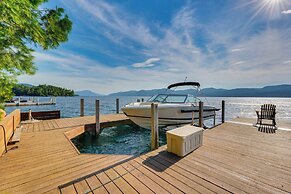 Waterfront Lake George Lodge w/ Boat Dock & Deck!