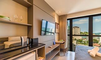 MHFA Studios em Prédio Luxuoso Vista Mar