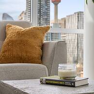 DT Upscale Corner Unit Tower Views Free Parking