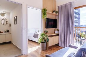 Apt 2 quartos com AC e academia Butantã