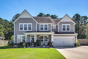 Media Room & Yard: Modern Moncks Corner Home