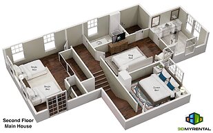 2 Mansions Pool Garden & BBQ Sleeps 22-8 BR