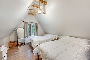 Walk to Fox Lake: Pet-friendly A-frame w/ Fire Pit