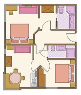Ferienwohnung mit 2 Schlafzimmern fur 5 Personen