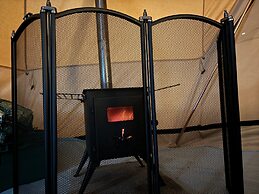 Cozy Hot Tent With Log Burner & Hot Tub Left Tent