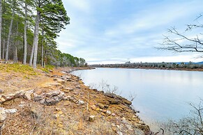 Deck & Fire Pit: Waterfront Cabin in Greers Ferry!