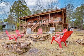 Deck & Fire Pit: Waterfront Cabin in Greers Ferry!