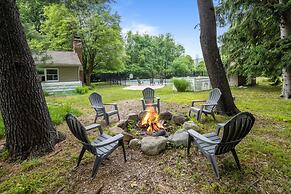 Summer Family Retreat Pool and Fire Pit