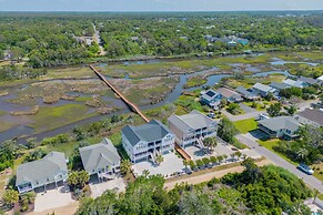 Steps to Beach: Gem w/ Views & Dock in Oak Island
