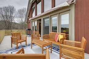 Deck, Mountain Views: Colorful Retreat in Vernon!