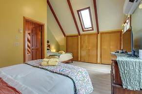 Deck, Mountain Views: Colorful Retreat in Vernon!