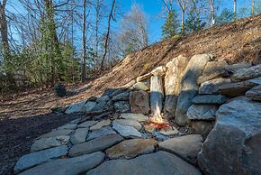 Modern Forest Retreat Sauna Fireplace Views