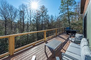 Modern Forest Retreat Sauna Fireplace Views