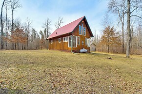 1 Mi to South Twin Lake: Cabin w/ Deck in Trego!