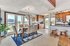 Deck & View: Oceanfront Oasis in Oak Island!