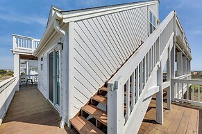 Deck & View: Oceanfront Oasis in Oak Island!