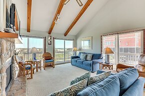 Deck & View: Oceanfront Oasis in Oak Island!