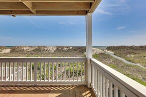 Deck & View: Oceanfront Oasis in Oak Island!