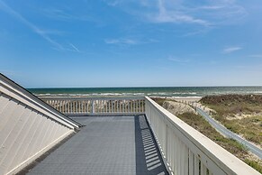 Deck & View: Oceanfront Oasis in Oak Island!