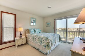 Deck & View: Oceanfront Oasis in Oak Island!