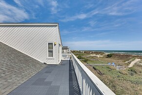 Deck & View: Oceanfront Oasis in Oak Island!