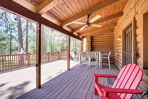 Covered Deck, Private Acreage: Log Cabin in Pine