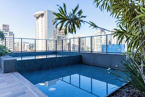 Piscina na cobertura e Academia