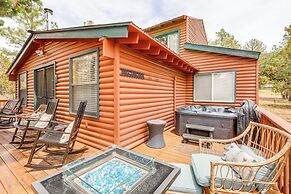 Private Hot Tub & Fire Pit: Pine Cabin Near Hiking