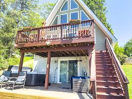 Lakefront A-frame Dock Kayaks Fire Place