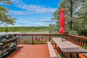 Lakefront A-frame Dock Kayaks Fire Place