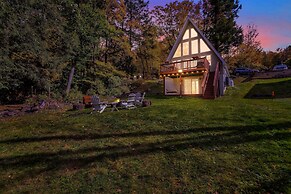 Lakefront A-frame Dock Kayaks Fire Place