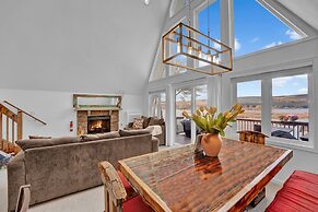 Lakefront A-frame Dock Kayaks Fire Place