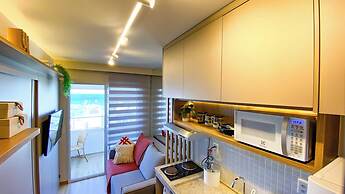 Flat Beira-mar com Varanda Piscina e Academia