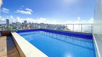 Flat Beira-mar com Varanda Piscina e Academia