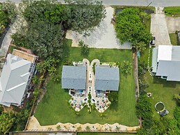 Steps to Beach Patio Fire Pit Tropical Oasis