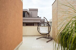 Apto c/ piscina e churrasq, 280m da praia IMD0502