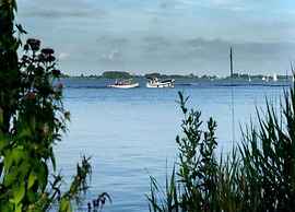 Modern Houseboat in Offingawier With Terrace