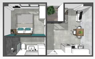 Contemporary 1BR Apt T2-724