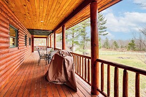Spacious Log Home w/ 13 Acres, Ponds & Fire Pit!